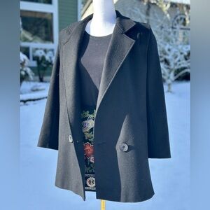 Vintage Check Point Brand Lined Wool Pea Coat SZ M